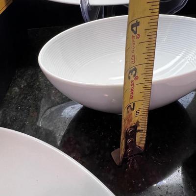 6 Pc. Lot White Geometric Dinnerware - Schonwald, Royal Doulton