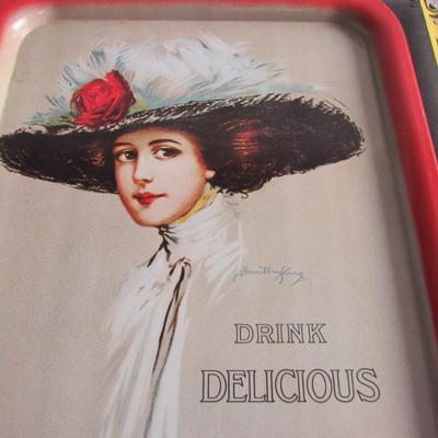 Lot 424: Coca Cola Tin Tray, Lady in Hat