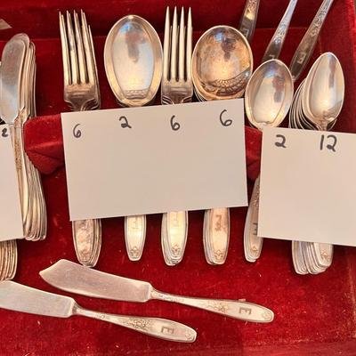 92 Piece Lot 1847 Roger's Bros. Silver-Plated Silverware