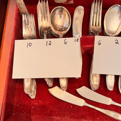 92 Piece Lot 1847 Roger's Bros. Silver-Plated Silverware