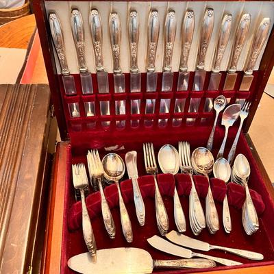 92 Piece Lot 1847 Roger's Bros. Silver-Plated Silverware