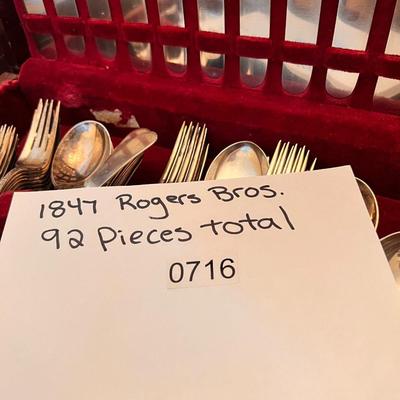 92 Piece Lot 1847 Roger's Bros. Silver-Plated Silverware