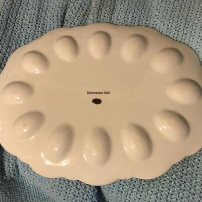 Florals and Dyed Eggs Egg Dish Lot