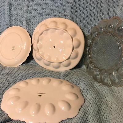 Florals and Dyed Eggs Egg Dish Lot