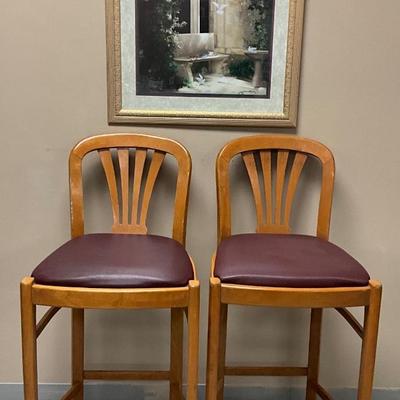 2 Bar stools and Picture