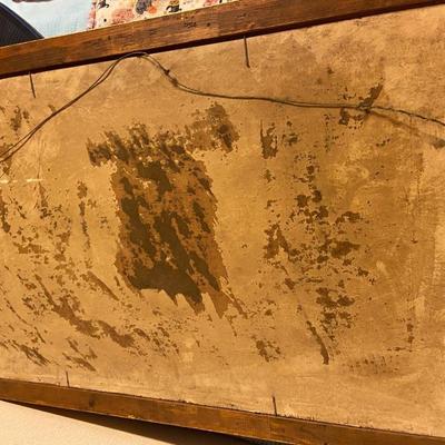 Framed Indigenous Travel Painting on Wood, Unsigned