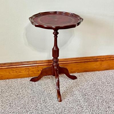 BOMBAY ~ Leather Top Mahogany Pedestal Table