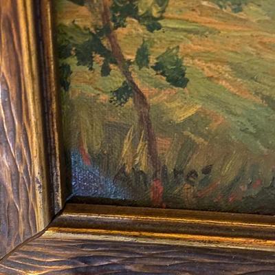 Framed Oil on Canvas Countryside Landscape, Signed Andre (?)