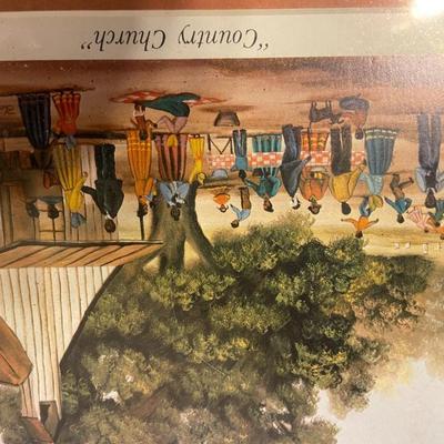 Framed Print of "Country Church" by Beth Cummings, numbered and signed