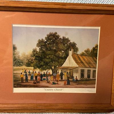 Framed Print of "Country Church" by Beth Cummings, numbered and signed
