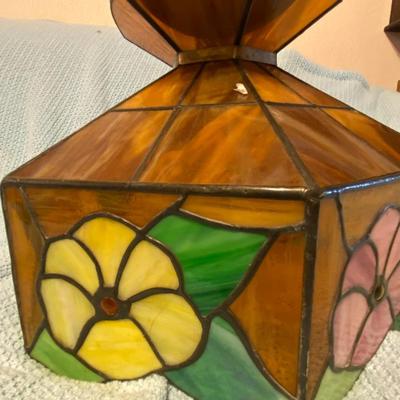 Six-Sided Floral Stained Glass Six Lamp