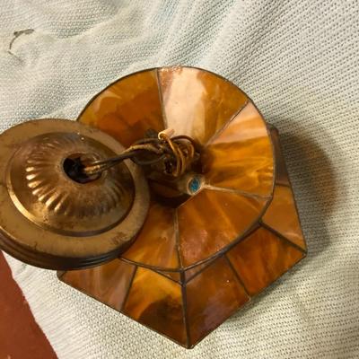 Six-Sided Floral Stained Glass Six Lamp
