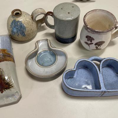 Ceramic items includes wall pocket and mug