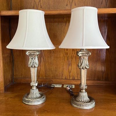 LAMPCRAFTERS ~ Pair (2) ~ Metal Ornate Table Lamps