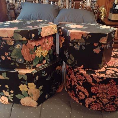 Collection of Ladies Hats and Hat Boxes (#9- 4 Boxes)
