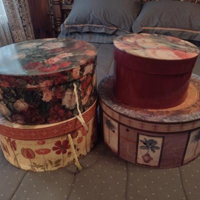 Collection of Ladies Hats and Hat Boxes (#10- 4 Boxes)