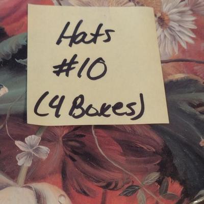 Collection of Ladies Hats and Hat Boxes (#10- 4 Boxes)