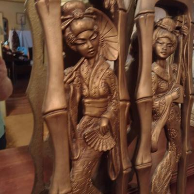 Vintage Plastic Asian Theme Wall Decor