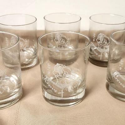 Lot #99 Krewe of Thoth Mardi Gras Barware/HiBall Set - Set of 6