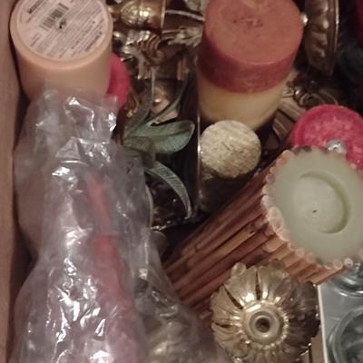 Collection of Candles and Candle Accessories, Holders, etc.