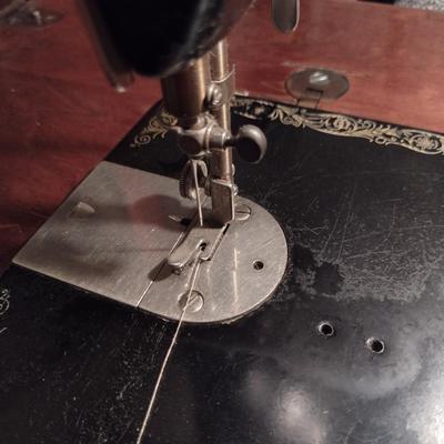 Vintage Singer Sewing Machine with Cabinet and Bench