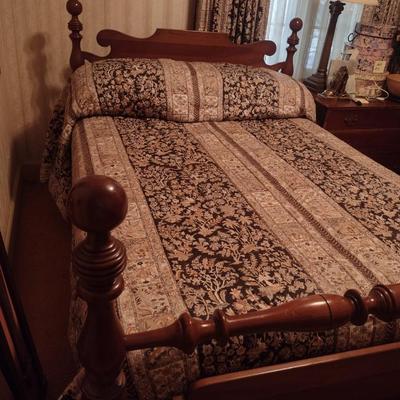 Full Size Bed with Wooden Head and Foot Boards
