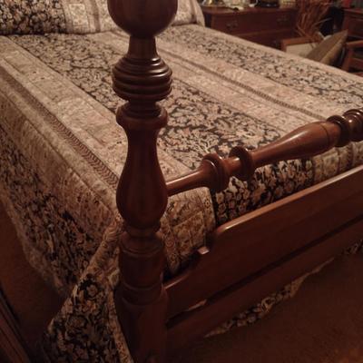Full Size Bed with Wooden Head and Foot Boards