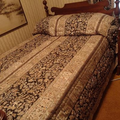 Full Size Bed with Wooden Head and Foot Boards