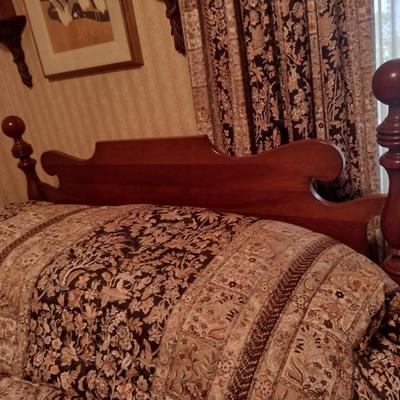 Full Size Bed with Wooden Head and Foot Boards