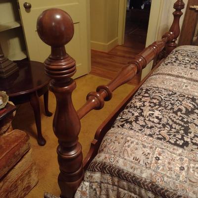 Full Size Bed with Wooden Head and Foot Boards