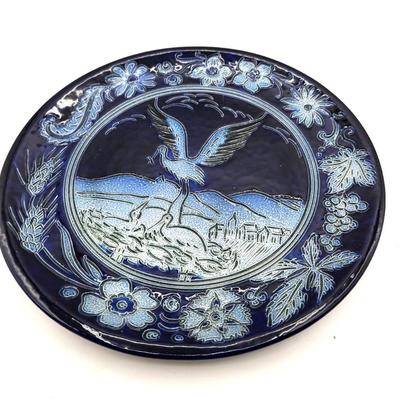 Lot #103L French Studio Pottery Plate - Stork