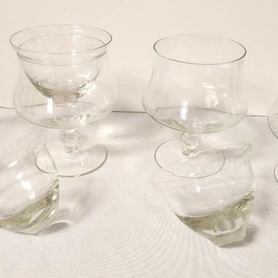 Lot #106 Set of 4 Vintage Crystal Shrimp Cocktail Dishes - removeable liners