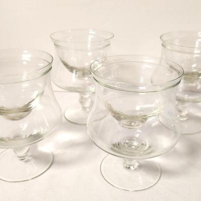 Lot #106 Set of 4 Vintage Crystal Shrimp Cocktail Dishes - removeable liners