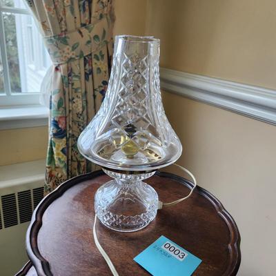 Vintage Heavy Waterford Crystal Table Hurricane Lamp 12