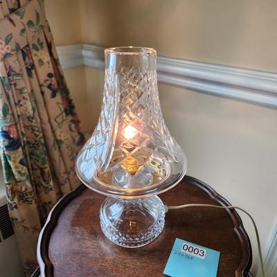 Vintage Heavy Waterford Crystal Table Hurricane Lamp 12