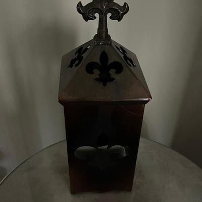 Metal Fleur de Lis Candle Cover