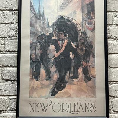 Grand Marshal Leading a Second Line Framed Poster - Franco Alessandrini