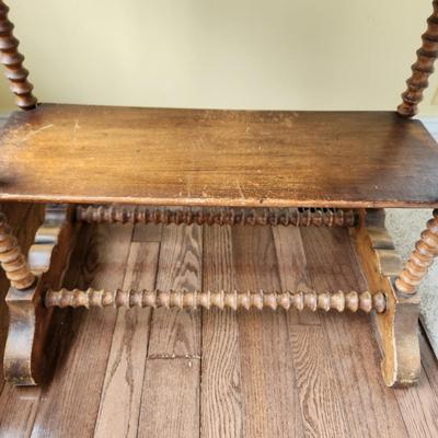 Antique 2 Tier Spindle Leg Side Table 32x18x24