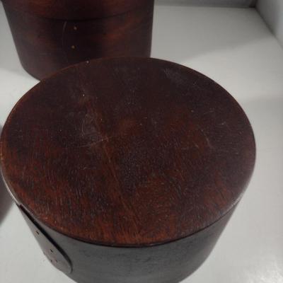 Pair of Wooden Cheese Style Boxes