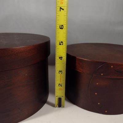 Pair of Wooden Cheese Style Boxes