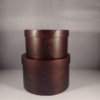 Pair of Wooden Cheese Style Boxes