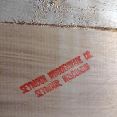 Marshall Fields Wooden Cheese Box Filled with Bird's Feathers