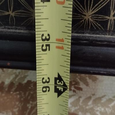 Pair of Black Lacquer Finish Asian Design Panels with Mother of Pearl Inlay