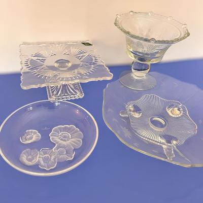 4 Piece Lot Cut Crystal - Shannon Crystal, Nachtmann