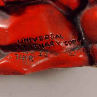 Pair of Vintage Universal Statuary Cinnabar Style Asian Design Statues