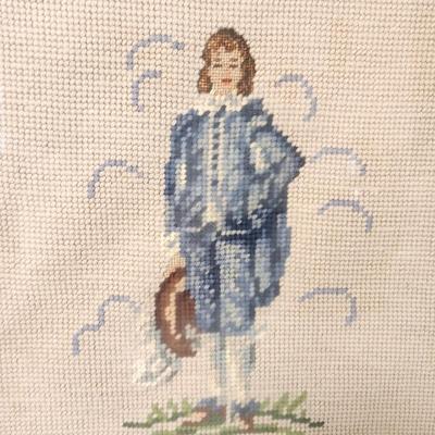 Lot #122L Vintage "Blue Boy" Needlepoint in Frame