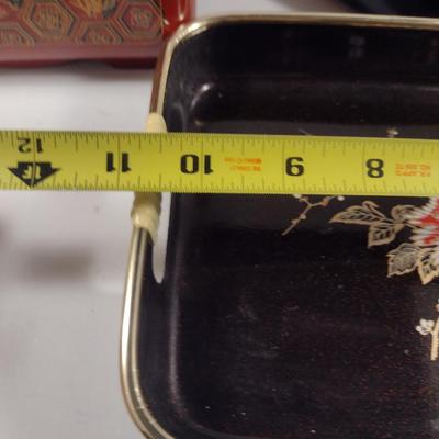 Plastic Trays and Double Layer Box with Floral and Asian Designs