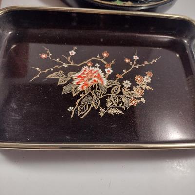 Plastic Trays and Double Layer Box with Floral and Asian Designs