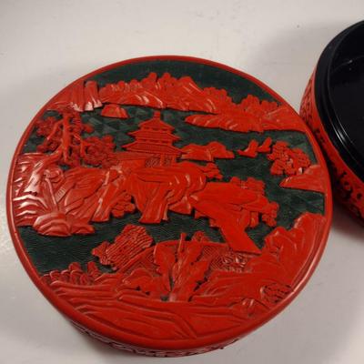 Decorative Box with Cinnabar Style Finish