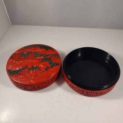Decorative Box with Cinnabar Style Finish